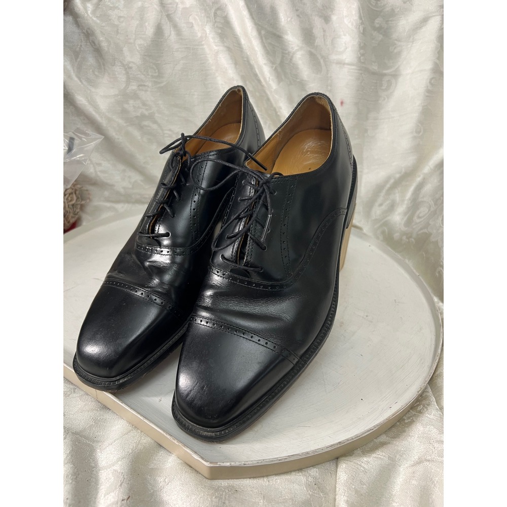 Rockport Mens Black Leather Cap Toe Brogue Oxford Dress Shoes APM11411 Size 10M